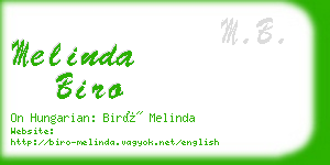 melinda biro business card